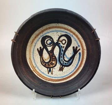 Jan van Stolk (1920-1997) - Assiette - Céramique - Oiseaux