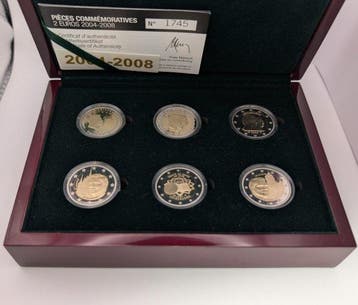 Luxemburg. 2 Euro 2004/2008 (6 coins) Proof (Zonder