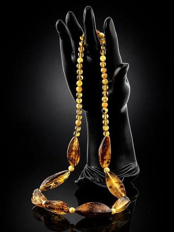 Echte amberkralenketting - honingkleurig Baltisch amber -