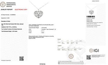 Ketting met hanger - 18 karaat Witgoud - 2.55ct. tw. Diamant