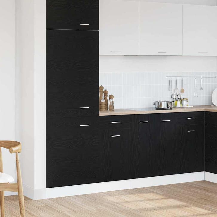 vidaXL Hangkast Zwart Eiken 40 x 46 x 81,5 cm Bewerkt hout, Huis en Inrichting, Kasten | Overige, Nieuw, Verzenden
