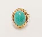 Bague de cocktail - 18 carats Or jaune - Amazonita