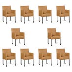 Set van 10 Leren eetkamerstoelen Desire - Toledo Camel, Huis en Inrichting, Ophalen of Verzenden, Nieuw, Leer, Eén