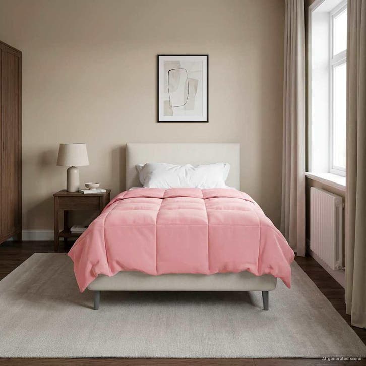 vidaXL Winter Duvet Gekwilt Roze 140 x 220 cm Microvezel, Huis en Inrichting, Slaapkamer | Beddengoed, Nieuw, Verzenden