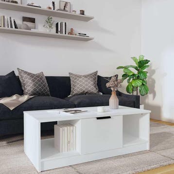 vidaXL Salontafel 102x50x36 cm bewerkt hout wit, Verzenden, Nieuw