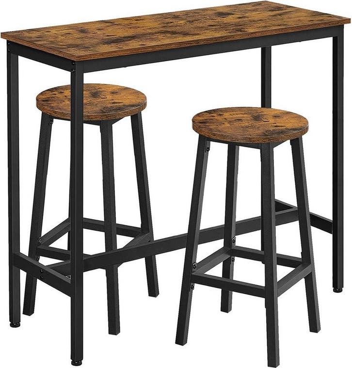 3-delige bartafelset - 1x bartafel en 2x barkruk - metaal, Huis en Inrichting, Barkrukken, Verzenden