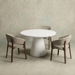Eettafel Rond Maya Microcement 120 cm Wit, Verzenden