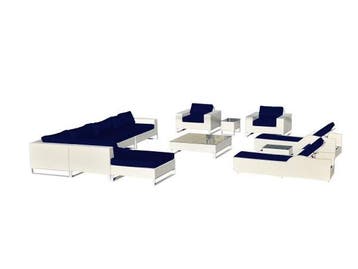 Veiling - Loungeset incl. kussens 13-delig, Jardin & Terrasse, Ensembles de jardin