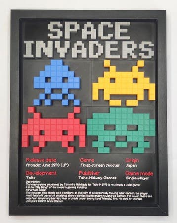 Taito - Poster decorativo 3D - SPACE INVADERS - Videogame, Nieuw