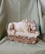 Dal modello di Canova - sculptuur, Pareja de leones, Antiek en Kunst