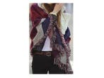 Veiling - Luxe oversized sjaal - bordeaux met blauw en grijs, Vêtements | Femmes, Bonnets, Écharpes & Gants