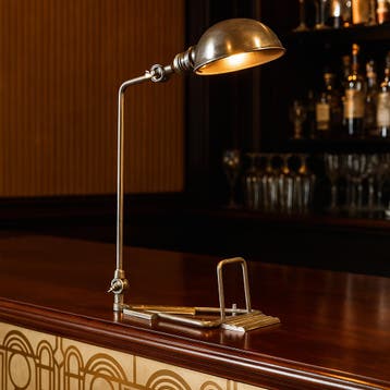 Tafel en bureaulampen Messing Tafellamp Harvard Antiek Zilve, Verzenden, Nieuw