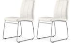 Eetkamerstoelen - Set van 2 - Kunstleer - Wit - SICOTAS, Verzenden, Nieuw