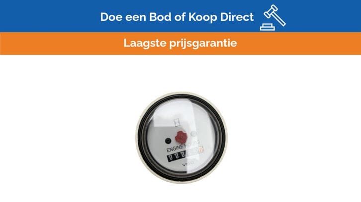 Bieden: VDO N 03 110 402 12V white engine hour meter, Watersport en Boten, Bootonderdelen, Ophalen of Verzenden