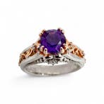 Zonder minimumprijs - Ring Zilver - Amethist, Nieuw