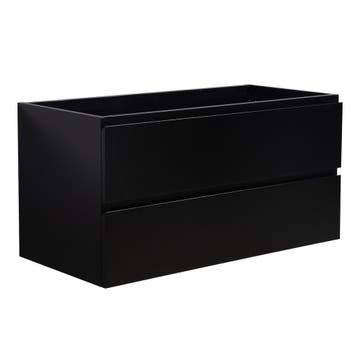 Wastafelkast Angela 100 x 48 cm Zwart Hangend Wastafelmeubel, Verzenden, Nieuw
