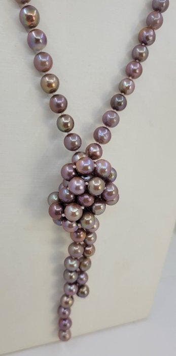Sans prix de réserve - Collier Perles Edison Bronze de 8×8,5