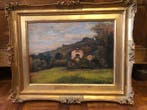 M. Scaglia (XIX-XX) - Val Patonera 1916 - Paesaggio con case
