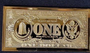 Uncle Scrooge - 1 One Usa Dollar Gold-Plated Bar, Nieuw