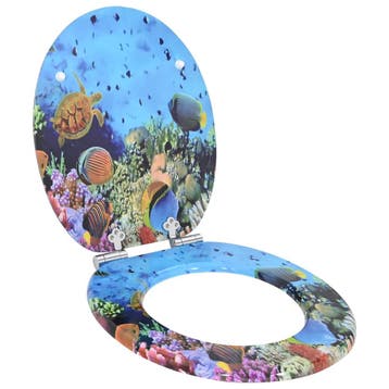 vidaXL Toiletbril Diep Zee Blauw 44 x 38 cm Bewerkt hout, Verzenden