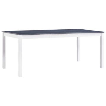 vidaXL Eettafel 180x90x73 cm grenenhout wit en grijs, Maison & Meubles, Verzenden