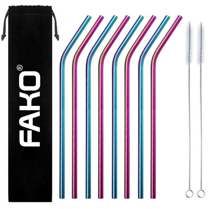 Fako Bijoux - RVS Rietjes - 8 Stuks - Gebogen - 21 cm - 2, Huis en Inrichting, Keuken | Bestek, Verzenden