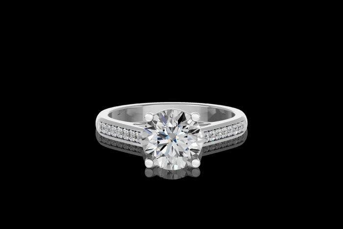 Ring - 14 karaat Witgoud - 2.16ct. tw. Diamant (Lab-grown) -, Bijoux, Sacs & Beauté, Bagues