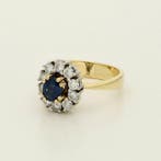 Ring - 18 karaat Geel goud Saffier - Diamant, Nieuw