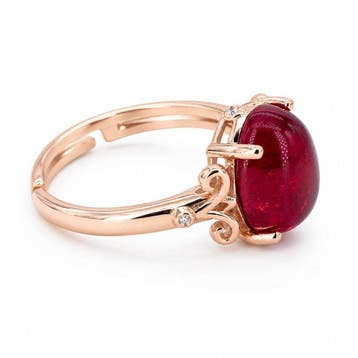 Zonder minimumprijs - Ring Verguld Robijn - Diamant - 18k, Nieuw