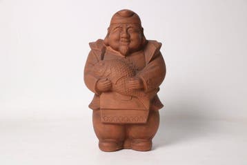 Ebisu — Japans god van geluk en welvaart, keramiekbeeldje, Antiek en Kunst