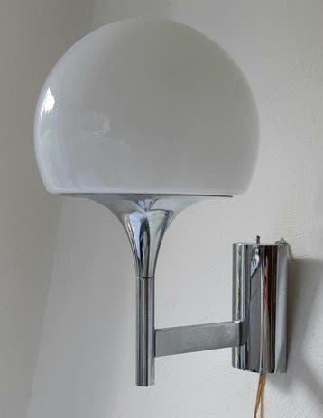 Goffredo Reggiani - Lamp - Verchroomd metaal en Glas -, Antiek en Kunst, Antiek | Verlichting