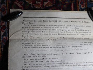 Jean-Jacques-Régis de Cambacérès - [Napoléon] Donation à un, Nieuw