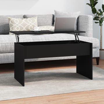 vidaXL Salontafel 102x50,5x52,5 cm bewerkt hout zwart, Verzenden