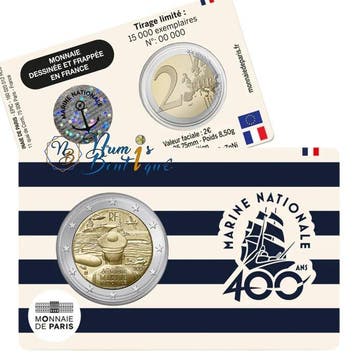 France. 2 Euro 2026 Marine Française (2 monnaies) Proof +