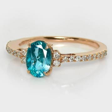 Zonder minimumprijs - Ring - 14 karaat Roségoud, IGI 1,18 ct, Nieuw