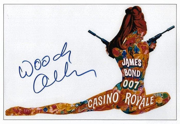 Woody Allen - Autographed Photo Casino Royale 1967 James, Verzamelen, Film en Tv