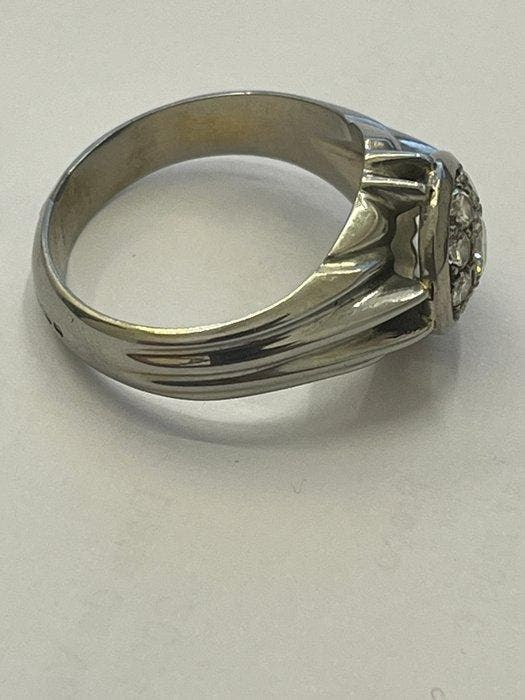 Ring - 19.2 kt. Witgoud Diamant (Natuurlijk) - Diamant, Handtassen en Accessoires, Ringen