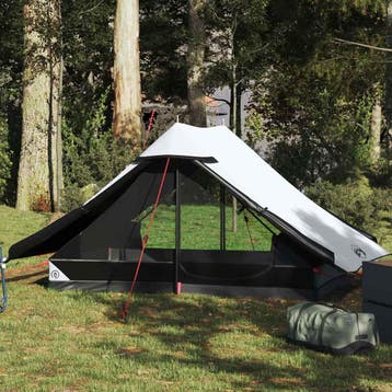 vidaXL Tent 2-persoons waterdicht verduisterend stof wit, Verzenden, Nieuw