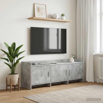 vidaXL TV Kast 130 x 33 x 47 cm Betongrijs Bewerkt hout, Verzenden, Nieuw