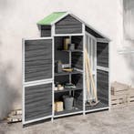 vidaXL Tuinschuur 120x53,5x170 cm massief grenenhout grijs, Verzenden, Nieuw