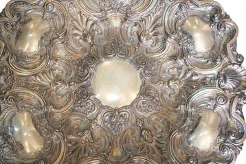 Plateau plat - Argent 833 - d.61cm Grand