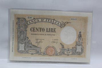 Italië. - 100 Lire - 07/12/1942 + 1.000 Lire 25/09/1961