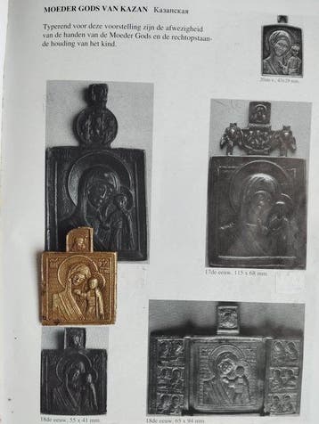 Reis-icoon - Moeder Gods van Kazan - Brons