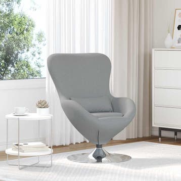 vidaXL Eivormige stoel Lichtgrijs 63 x 73 x 90 cm Stof, Verzenden, Nieuw
