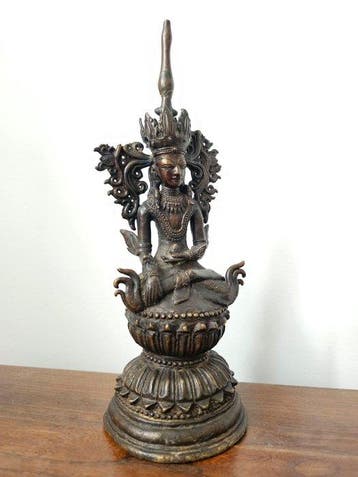 Statue en bronze du Bouddha Jambupati de Birmanie – Hauteur, Antiquités & Art