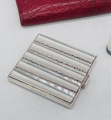 Reisset met toiletartikelen - .925 zilver - Georg Jensen-set, Antiek en Kunst