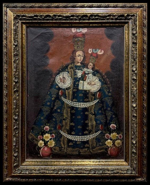 École du Cusco (XX) - Notre-Dame du Rosaire de Pomatá, Antiquités & Art, Art | Peinture | Classique