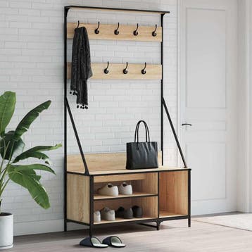 vidaXL Kledingrek met schoenenrek 100x41x184 cm sonoma, Verzenden, Nieuw