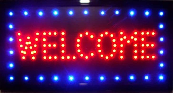 OPEN welkom lamp LED verlichting reclame bord lichtbak #G, Maison & Meubles, Lampes | Autre, Envoi