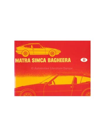 1978 MATRA SIMCA BAGHEERA INSTRUCTIEBOEKJE DUITS, Ophalen of Verzenden